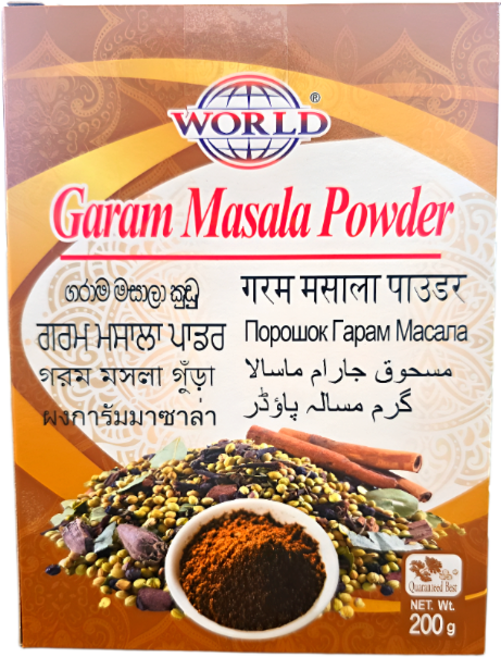 World Garam Masala Powder 200g – Authentic South Asian Spice Blend가람마샬라